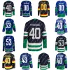 Vancouver''Canucks'43 Quinn Hughes Jersey 40 Elias Pettersson 53 Bo Horvat 6 Brock Boeser 10 Pavel Bure Navy Hockey Jerseys Black Blue Ed