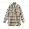 Women's Jackets Womens Checkered Shacket Autumn 2021 Plus Size Long Grunge Female Coats Spring Plaid Shirt Jacket Oversize Vintage T230808