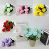 Decorative Flowers Bouquet Carnation 7Heads No Fade Artificial Flower Yellow Silk Forever For Party Home Decorations