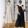 Maternity Dresses 951# 2023 Summer Korean Fashion Maternity Long Dress Elegant Party A Line Sleeveless Clothes for Pregnant Women Ins Pregnancy HKD230808