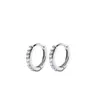 Hoop Earrings La Monada Woman Silver 925 Simple Black White Zircon Fine Jewelry Sterling For Women Hoops