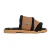 Zimowe śniegu Kampy futra Slajd Sandal Wool Designer jasnobrązowe merino prawdziwe wełny slajdy modne mieszkanie płaski Muller Slipper Winter Sexy Muller Rozmiar 35-42