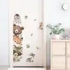 Adesivos de parede desenhos animados porta animais da floresta urso coelho adesivo aquarela para quarto de crianças decalques do berçário para decoração de casa 230808