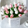Dekoratif Çiçek Çelenkler 10 Kafa Yapay Lale Gerçek Touch Ev Odası Ofis Partisi Düğün Dekorasyonu Anne S Gün 230808