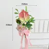 Decorative Flowers Chair Artificial Calla Lily & Peony Bouquet Tie Seat Knot Cover For El Church Car Outdoor Wedding Decoration Supplies