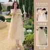 Maternity Dresses 1681 Summer Embroidery Gauze Maternity Long Dress Oversize Loose Straight Han Style Clothes for Pregnant Women Vintage Pregnancy HKD230808