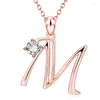 Pendentif Colliers Mode Personnalité Creux 26 Anglais Lettres Collier En Cristal Pour Femmes Hommes Délicat Bijoux Couple Cadeaux