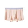 Caleçons Ice Silk Hommes Boxers Culottes Antibactérien Nid D'abeille Entrejambe Ultra-mince Sensation Non-marquant Confortable Grande Taille Sous-Vêtements