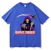 T-shirt da uomo Grave Digger Tshirt T-shirt in cotone da uomo Personalità Abiti da strada Grafica stampata T-shirt a maniche corte allentate casuali