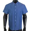 Camisas casuais masculinas 2023 camisa jeans imitação de cor sólida camiseta de manga curta blusa solta