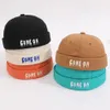 BeanieSkull Caps Aankomst Kinderen Kids Verhuurder Hoed Verstelbare Mode Brief KOM OP Hip Hop Brimless voor Baby 230808