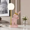 Nordic Lovely Rabbit Dectop Lampa Lampa Księżyc Nocne Lampy Lampy Daszek Dzieci sypialnia Oświetlenie Prezent Wedding Friends Lampara HKD230808