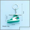 Shoe Parts Accessories Keychains Fashion New Style Stereo Sneakers Button Pendant 3D Mini Basketball Shoes Model Soft Plastic Decoration