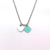 Tiffanylris uxury Дизайнерское ожерелье 10 мм Ожерелье с синим сердечком Женский кулон Ювелирные изделия Подарок на день Святого Валентина для подруги с коробкой