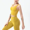 Yoga outfit naken känsla set leggings kvinnor fitness kostym för kläder hög midje gym sexig sport slitage utomhus aktiva behåar