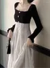 Повседневные платья французский стиль в стиле ретро высококачественный Hepburn Y2K 2023 Осенью с длинными рукавами