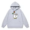 Felpe con cappuccio da uomo Rose Of The White Duck Personalità Stampata Abbigliamento Uomo Inverno Felpe calde pesanti Cotone Uomo di alta qualità