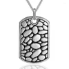 Colares com Pingente Vintage Aço Inoxidável Bali Pebble GI Dog Tag Colar Mens Boys Punk Goth Jóias Masculino Presente de Aniversário Mais Legal