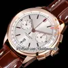 BLS V2 Premier B01 ETA A7750 Automatik-Chronograph Herrenuhr 42 Roségold, silbernes Zifferblatt, braunes Leder RB0118371G1P1 Super Edition Reloj Hombre Puretime L12