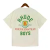 Весенне-летние футболки Rhude, мужские футболки, женские толстовки, скейтборд, мужские футболки с короткими рукавами, роскошные брендовые мужские футболки, размер США X3BN