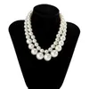 Chaînes exagérées bicouche Imitation perle Chocker collier pour femmes bijoux élégants fête mariage simplicité ornements cadeaux
