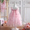 Robes de fille Gaun putri kain kasa anak perempuan musim panas gaun selip bunga manis robes pesta ulang bayi muda