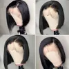 Parrucche sintetiche Bone Straight Bob Parrucca Anteriore in pizzo Capelli umani per donna Short HD Frontal Glueless 180 230807