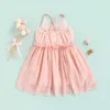Vestidos de menina Ma Gaun Bayi Perempuan Bayi Baru Lahir 0-18M Gaun Tulle Bunga Renda Baju Liburan Ulang Pesta Kostum Musim Panas