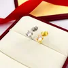 Classic Charm gold earrings earring with diamond studded Women's gold titanium steel luxury designer gift wedding jewelry not fade