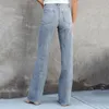 Jeans Femme Summer Wash Fashion In Waist Straight Tube Long