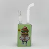 Cupid's Pfeilglas Bong Juice Box Rig 8 Zoll farbenfrohe Öl Rigs quadratische Becher -Glas -Glas Bongs zum Rauchen