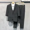 Abiti da uomo Abito con polsini di media lunghezza (pantaloni con gilet blazer) Moda Business Trend Bello Blazer con maniche a sette punte Tre pezzi