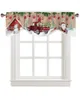 Curtain Christmas Truck Snowman Gnome Window Living Room Kitchen Cabinet Tie-up Valance Rod Pocket