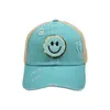 Berretti da baseball da ragazza Cute Funny Baseball Men Smile Patch Logo Sport Cappelli da sole Moda donna Leopard Washed Cotton Snapback Cap Gorras