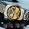 Relojes de pulsera de marca para hombre, reloj de esqueleto automático no mecánico, reloj de mano deportivo de ocio para estudiantes, reloj de mano impermeable luminoso de cuarzo para hombre