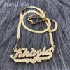 Anhänger Halsketten AurolaCo Benutzerdefinierte Namenskette Schlangenkette Edelstahl Unter Herz Namensschild für Frauen Geschenke 230807