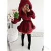 Vrouwen Leer Kunstleer Vrouwen Mode Stropdas Riem Hoge Taille Korte Jassen Winter PU Leren Jassen Vrouwelijke Dame Elegante Zijzakken Warme Faux Fur Jassen HKD230808