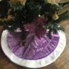 90cm 4 couleurs jupe d'arbre de Noël jupe d'arbre de broderie de Noël courte en peluche tapis de décoration d'arbre de Noël décoration de scène 20112294Z