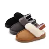 Enfants Pantoufles Australiennes Plate-forme Classique Diapositives Tout-petits Uggi Bottes Enfants Hiver Chaud Clog WGG Fluffy Fourrure Chaussures Garçons Filles Pantoufle Jeunesse Kid Chestn m9AH #