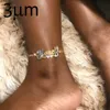 Anklets Hip Hop Letter Anklet Namn Anpassad Summer Gold Silver Double Color Type Penell Pendant Figaro Chain 230807