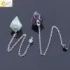 Charms CSJA Healing Crystal Slinger voor Waarzeggerij Wichelroedelopen Roze Quartz Slingers Natuurlijke Edelsteen Reiki Hanger Pendulos E112 230807