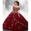 Burgundowa suknia balowa sukienki Quinceanera Tiulle Sweet Princess Sukienki na rozdzień dress274z