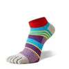 Men's Socks 5 Pairs Spring Autumn Five Finger Happy For Men Colorful Striped Aesthetic Breathable Cotton Low Tube Ankle