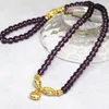 Strand Fashion 6mm violet galvanoplastie cristal perles rondes Bracelets multicouches pendentif couleur or bijoux de haute qualité B2252