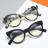 Solglasögon Cat Eye Anti-Blue Light Glasses Woman Large Frame Computer Protection Designer