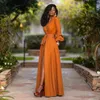 Casual Dresses Elegant Split Maxi Women Autumn Deep V Neck Long Sleeve Party Dress Ladies Sexy Slim Plus Size African Clothes T230808