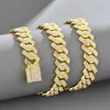 Colliers pendentifs chaîne à maillons cubains pour hommes SilveryGolden Iced Out Lab Diamond Miami collier tour de cou pour femmes avec fermoir boîte Hip Hop 230807