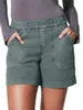 Shorts Feminino Jeans Feminino Desgastado Cintura Alta Jean Rasgado com Bainha Desfiada e Bolsos Calça Curta Casual de Verão