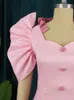 Urban Sexy sukienki Aomei impreza seksowna różowa sukienki Kobiety wysoko szczelinowe krótkie szaty guziki z rękawa