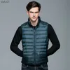 2023 Man Lightly Down Vest Uomo Short Stand-up Colletto in piedi Down Warm Shoulder Giacca a righe portatile S-3XL L230520